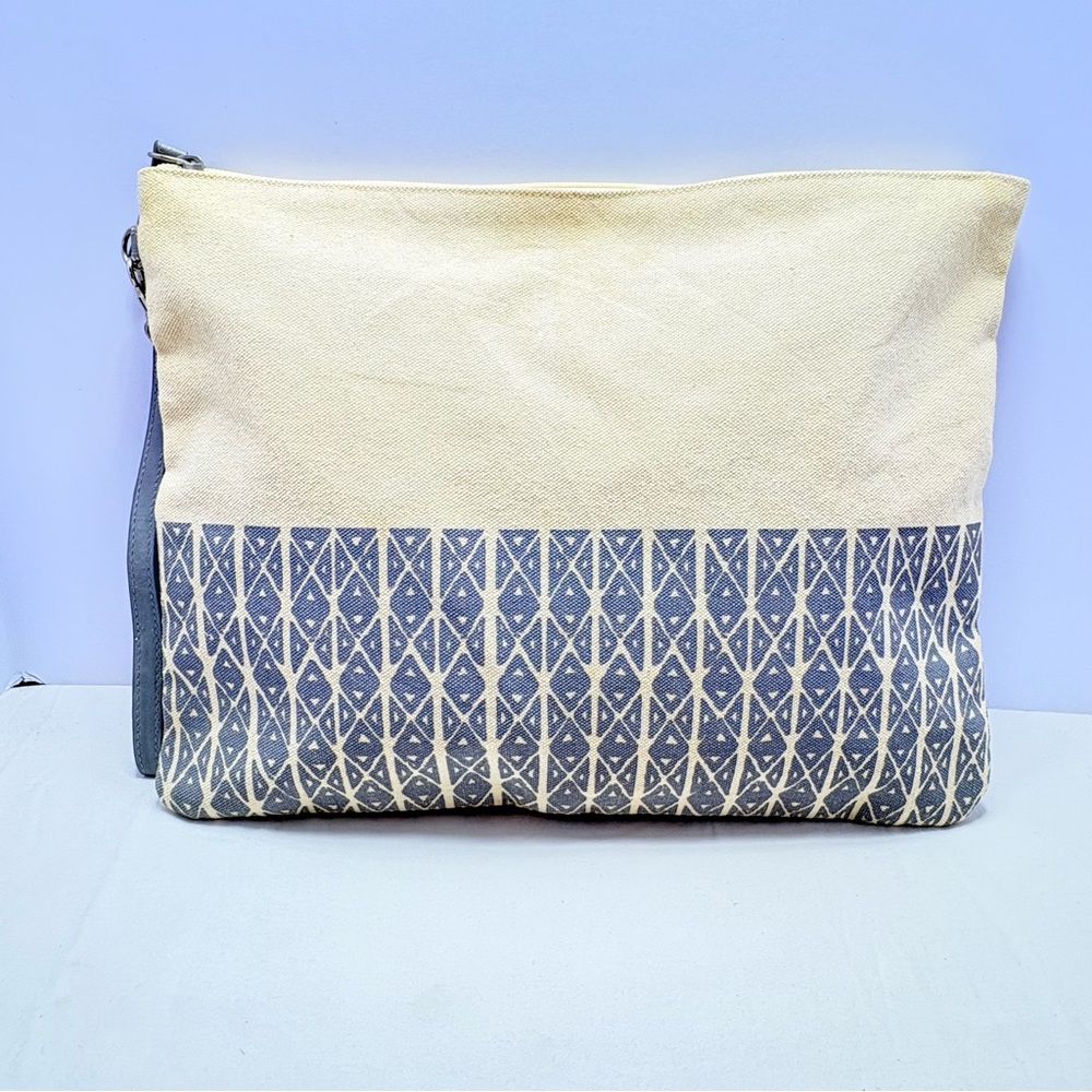 Authentic Manaola gray/blue hue canvas clutch just beautiful